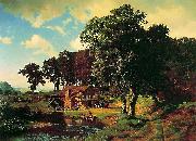 Albert Bierstadt A Rustic Mill (Farm oil painting on canvas